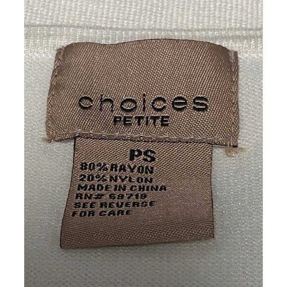 Chico’s Women Petite Knit Embellish Top Size PS Ivory - Picture 5 of 6